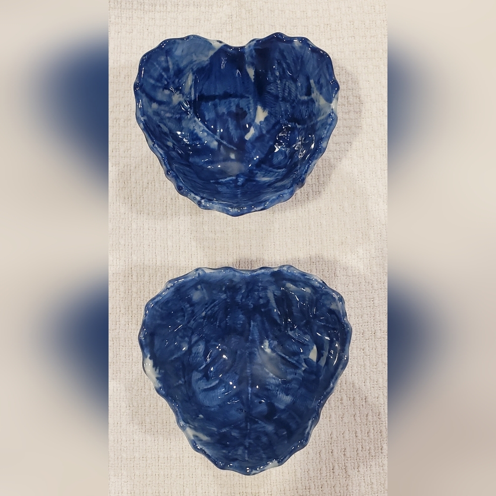 Glazed Ceramic Footed Dish - TWO